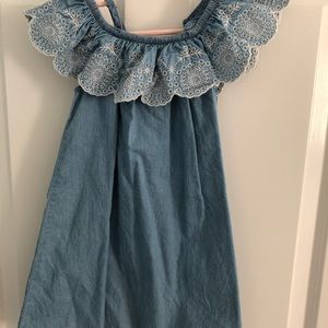 Girls blue off-shoulder dress